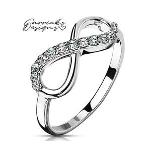 Women's Dainty Infinity Wedding Ring - Paved Gem Infinity Engagement Ring